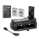 Batteriegriff Set für Nikon D5300 D3300 D3200 D3100 + 2x EN-EL14 Akku + USB Dual Ladegerät