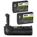 Meike Batteriegriff Set MK-5D4 für Canon EOS 5D Mark IV wie BG-E20 + 2x ayex LP-E6N Akku