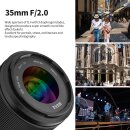 Meike Vollformat Objektiv 35mm F2.0 AF STM Autofokus für Sony E Mount Kameras